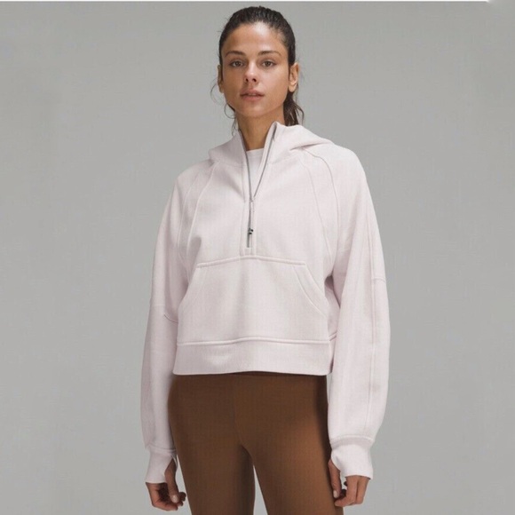 LULULEMON Scuba Oversized Half-Zip Hoodie in Flush Pink, sz M/L - Picture 1 of 15